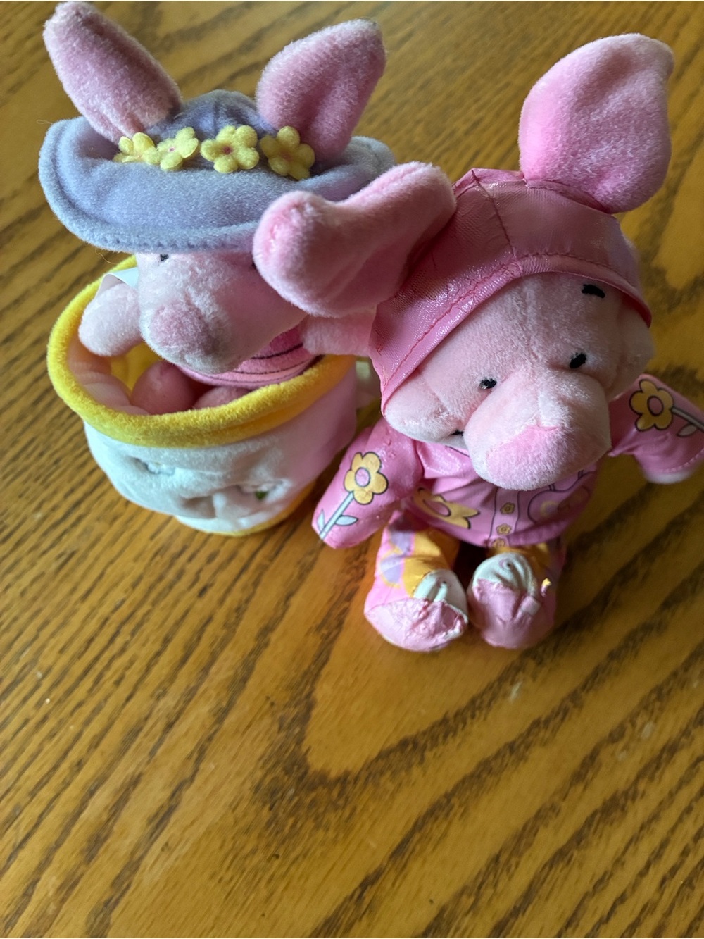 Vintage Disney Store Piglet Plush Lot – Teacup & Raincoat (90s Retro) See pics!